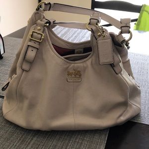 Cream Coach bag